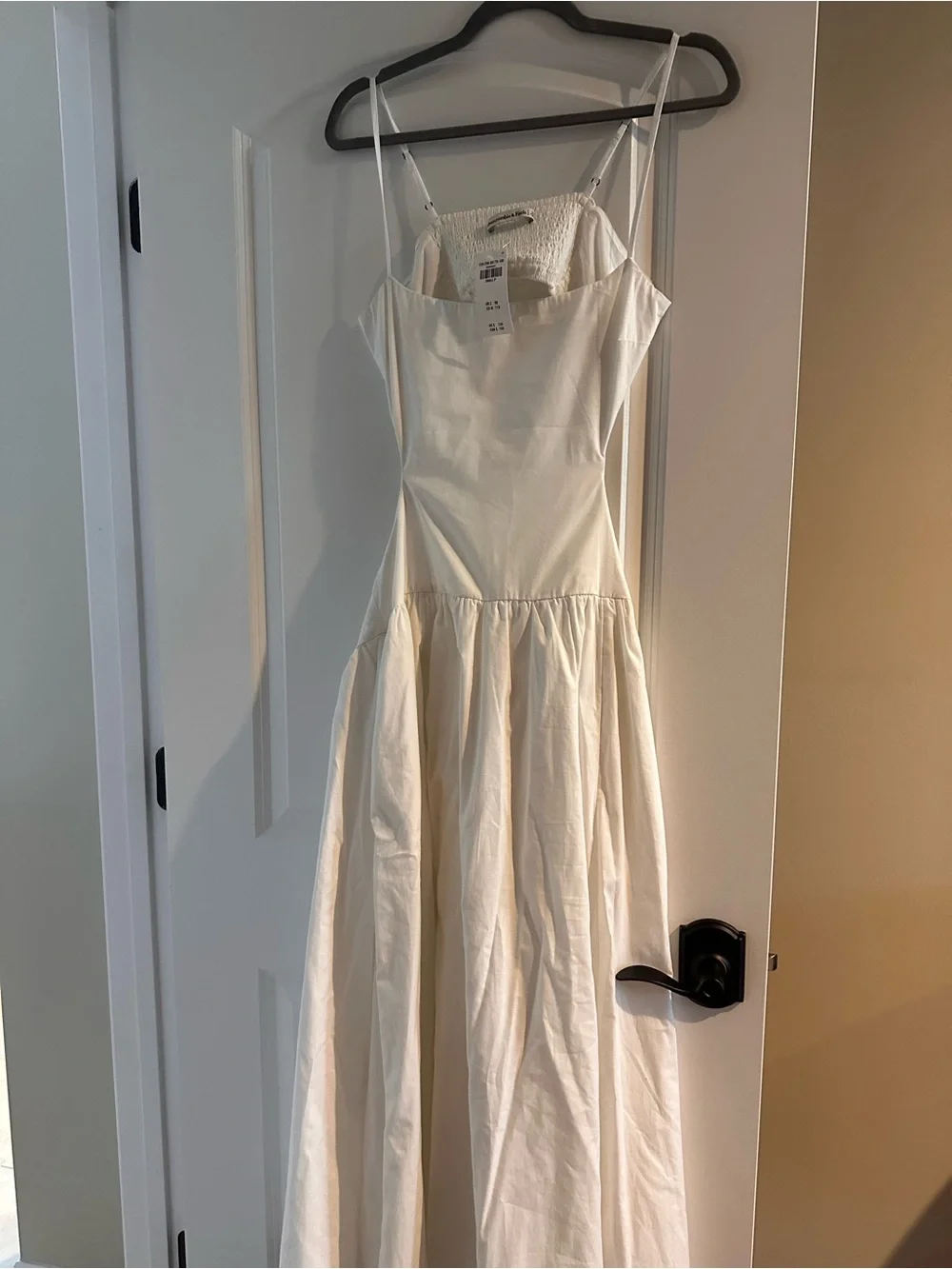 Abercrombie & Fitch White Cutout Spaghetti Strap Maxi Dress